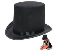 Csafyrt Cappello a Cilindro per Bambini 4 Cappello Nero Alto in Feltro di Stoffa Divertente per Il Costume Mago Decorativo per Halloween Spettacolo Cosplay