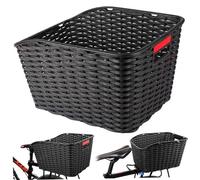 Csafyrt Cesto di Bici di Grande capacità Intrecciato Cesto Bici Posteriore carico Forte con Manico Posteriore PP Riflettente per Verdure per Animali Domestici Borse