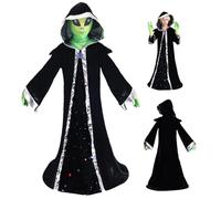 Csafyrt Costume da alieno per bambini, vestito da alieno di Halloween, include vestaglia con cappuccio, guanti e maschera, costumi di