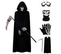 Csafyrt Costume da Tristo Mietitore 5 Pezzi/Set per Bambini-Piccoli Occhi Luminosi Abiti Cosplay per Bambini Costumi di Halloween Spa
