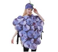 Csafyrt Costume dell'uva, Divertenti da Tutina di Frutta realistica Donne Poliestere in fortuito in Costume da UVA con Cappello per Feste di Cibo Divertente