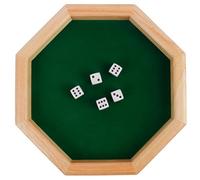 Csafyrt Dadi in Legno Divertimento Divertente a Forma di Ottagonale da Dadi in Legno Naturale Vassoio rotolante con Fondo Impermeabile per Gioco da tavola