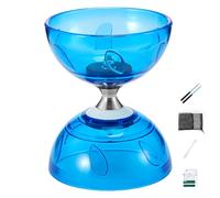 Csafyrt Diabolo Cinese yoyo Set Blu Portatile Grande Cuscinetto Triplo diabolo yoyo con Corda da Gioco e Giocattolo di addestramento per la Borsa di Rete