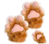 Csafyrt Guanti di zampa di gatto 1 coppia Pelude Paws peloso Malve guanti THERIAN per cosplay e conventi anime Accessori dressup arancione arancione