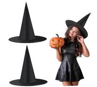 Csafyrt Halloween Witch Cappello 2 pcs Black Witches Cappello per adulti Donne Halloween Costume Cappelli da mago Cappelli appendiali Decorazioni di da stregone per il giardino del cortile del porti