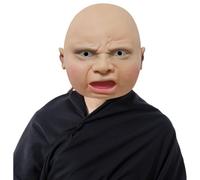Csafyrt Maschera per bambini inquietante ed esilarante Halloween Latex Mask per adulti, bambini con buco traspirante testa piena rabbia pazza piangere piccola