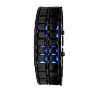 Csafyrt Orologio digitale unisex quadrato a LED elettronico per uomo donna studentessa cinturino in silicone con luce blu nero