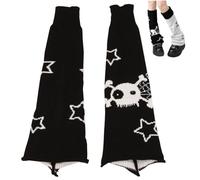 Csafyrt Scaldamuscoli da Donna Scaldamuscoli con Stampa di Teschi gotici Calzini Caldi Lavorati a Maglia su Due Lati per Ragazze