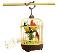 Csafyrt Talking Bird, Sound & Motion-Attivated e Realistic Bird Sounds Device in Cage, 3 Sostituzioni del Telaio e Pappagallo parlante a Batteria con Becco in Movimento per Camera, scrivania
