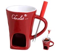 Csafyrt Tazza Per Fonduta Di Cioccolato Tazza Per Fonduta In Ceramica Resistente Al Calore Con Forchette Per Fondere Il Cioccolato Ri