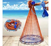 Csatai Rete da Pesca in Nylon, 4.2m, con Maglie Small per Pesci Piccoli, Zavorra di Piombo per Affondamento Veloce, Perfetta per la Pesca a Mano
