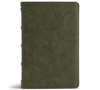 CSB Large Print Personal Size Reference Bible, Optimal Type, Holman Handcrafted Collection, Marbled Olive Premium Calfskin