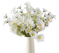 CSBYW Fiori artificiali 10 fasci di margherite artificiali multicolore, resistenti ai raggi UV, fiori di campo finti con steli, arbusti vegetali finti, composizioni per casa, giardino, vaso decorativo