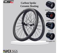 CSC 1150g 700C Ghiaia bici Set di ruote in carbonio 35/40/50mm Blocco centrale 54T Ruote per raggi in carbonio per bicicletta XDR Micropline senza vernice