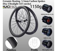 CSC 1150g ruote a raggi in carbonio senza vernice 700C freno a disco bicicletta set di ruote in carbonio 35x32mm 50x28 54T bici da ghiaia XDR Microspline