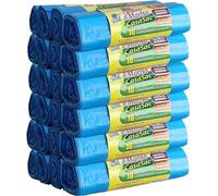 CSC - Sacchetti Spazzatura 110L con Laccetti, 240 Pz, Sacchi Spazzatura Grandi per Raccolta Differenziata Esterno e Interno, Sacchi Spazzatura 70x110 cm Antiforo - Buste Spazzatura 24 Rotoli, Azzurro