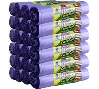 CSC - Sacchetti Spazzatura 110L con Laccetti, 240 Pz, Sacchi Spazzatura Grandi per Raccolta Differenziata Esterno e Interno, Sacchi Spazzatura 70x110 cm Antiforo - Buste Spazzatura 24 Rotoli, Viola