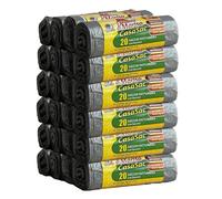 CSC - Sacchetti Spazzatura 30L con Laccetti, 480 Pz, Sacchi Spazzatura 50x65cm per Pattumiera Sottolavello,Buste Spazzatura per Raccolta Differenziata Interno Antigoccia e Antiforo - 24 Rotoli, Grigio