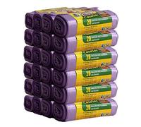 CSC - Sacchetti Spazzatura 30L con Laccetti, 480 Pz, Sacchi Spazzatura 50x65cm per Pattumiera Sottolavello, Buste Spazzatura per Raccolta Differenziata Interno Antigoccia e Antiforo - 24 Rotoli, Viola
