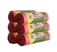 CSC - Sacchetti Spazzatura 40L con Maniglie, 90 Pz, Sacchi Spazzatura 55x65cm per Pattumiera Sottolavello, Buste Spazzatura per Raccolta Differenziata Interno Antigoccia e Antiforo - 6 Rotoli, Rosa