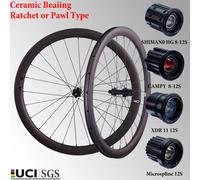 CSC UCI 1280g 54T Freno a disco a cricchetto Bici da strada in ceramica Ruota in carbonio 35-58mm Copertoncino Tubeless Ruote in carbonio Bicicletta da ghiaia
