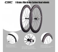 CSC UCI Ruote da strada in carbonio ultraleggero Freno per cerchioni 700C 25mm larghezza 38mm/ 50mm /60mm set di ruote per bicicletta in carbonio per copertoncino tubeless