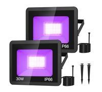 CSDASW 2PCS 30W LED UV Luci Nere IP66 Stage Blacklight Ultraviolet Flood Effect Light for Halloween Xmas Dance DJ Disco Party