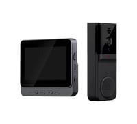 CSDASW Campanello con doppia comunicazione Wi-Fi 2.4G display da 4,3 pollici, videocitofono HD visione notturna a infrarossi for la sorveglianza domestica Grandangolo