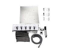 CSDASW di soffione Doccia Quadrato da 20 Pollici for Bagno, Miscelatore deviatore termostatico, Set Doccia LED Rain Spa Kit tto Laterale da 2 Pollici(Whole Shower Set)