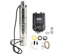 CSDASW Pompa Solare for Pozzi Profondi da 500 W con Controller MPPT e Kit sensore di Livello del Liquido sommergibile for Perforazione Facile da Pulire