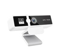 CSDASW Webcam 4K con messa a fuoco automatica 30FPS, fotocamera for computer USB 2K/1080P doppio microfono integrato e copertura for la privacy Incontri e streaming(White-2K)