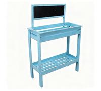 CSEDF-CRYP Carrello portavasi con lavagna: il giocoso paradiso per piante a più ripiani che il tuo giardino (e Instagram) aspettava! (Blu)