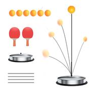 CSEDF-CRYP Ping-pong Trainer con gambo morbido elastico, rapido rimbalzo, regolabile in altezza, con 2 racchette e 5 palline da allenamento e tre corde elastiche (modello familiare)