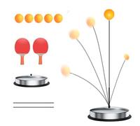 CSEDF-CRYP Ping-pong Trainer con gambo morbido elastico, rapido rimbalzo, regolabile in altezza, con 2 racchette e 5 palline da allenamento e tre corde elastiche (bambini)