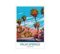 CSESTCGN Poster vintage su tela, motivo: Palm Springs, California, decorazione per camera da letto, ufficio, camera da letto, regalo, 40 x 60 cm