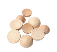 CSFFA 1-100 pezzi di palline di legno a metà 10/12/15/18/20/25~80 mm di perline di legno naturale con retro piatto cabochon for la creazione di gioielli fai da te, pittura artigianale(50pcs,15mm)