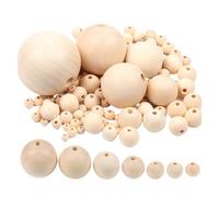 CSFFA 1-200 pezzi di palline di legno forate da 4/6/8/10/14/20/25/30/35/40/50/60 mm perline di legno massello naturale rotonde fai da te for la creazione di gioielli fatti a mano(20pcs,4mm x 2mm)