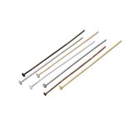 CSFFA 100-200 Pezzi/Lotto 10-70 mm Teste Occhiello Testa Piatta spilli placcati Oro spilli Testa a Sfera for Gioielli reperti creazione Accessori Forniture(Light Grey_50mm x 200Pcs)