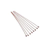 CSFFA 100-200 Pezzi/Lotto 10-70 mm Teste Occhiello Testa Piatta spilli placcati Oro spilli Testa a Sfera for Gioielli reperti creazione Accessori Forniture(Brown_40mm x 200Pcs)