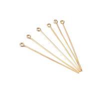 CSFFA 100-200 Pezzi/Lotto 10-70 mm Teste Occhiello Testa Piatta spilli placcati Oro spilli Testa a Sfera for Gioielli reperti creazione Accessori Forniture(Orange_45mm x 200Pcs)