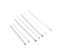 CSFFA 100-200 Pezzi/Lotto 10-70 mm Teste Occhiello Testa Piatta spilli placcati Oro spilli Testa a Sfera for Gioielli reperti creazione Accessori Forniture(Beige_16mm x 200Pcs)