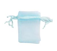 CSFFA 100 pezzi/lotto Sacchetti in organza 5*7 cm, 7*9 cm, 9x12 cm Sacchetti con coulisse for matrimonio natalizio Sacchetti for caramelle Sacchetti regalo for gioielli Confezione espositore(Light blu