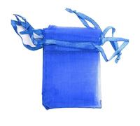 CSFFA 100 pezzi/lotto Sacchetti in organza 5*7 cm, 7*9 cm, 9x12 cm Sacchetti con coulisse for matrimonio natalizio Sacchetti for caramelle Sacchetti regalo for gioielli Confezione espositore(Blue_5x7c