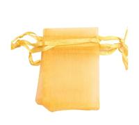 CSFFA 100 pezzi/lotto Sacchetti in organza 5*7 cm, 7*9 cm, 9x12 cm Sacchetti con coulisse for matrimonio natalizio Sacchetti for caramelle Sacchetti regalo for gioielli Confezione espositore(Yellow_5x