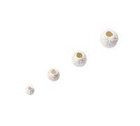 CSFFA 5 Pezzi da 3-6 mm in Argento Sterling 925, Perline Rotonde spazzolate squisite, distanziali Sciolti in Argento for la creazione di Gioielli, bracciali, collane(6mm-5pcs)