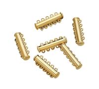 CSFFA 5 pezzi/lotto 2/3/4/5/6 file di fermagli magnetici in metallo for connettori fai da te, fermagli scorrevoli, chiusura for braccialetti, chiusura for collane, creazione di gioielli(Gold 5Rows_5pc