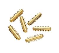 CSFFA 5 pezzi/lotto 2/3/4/5/6 file di fermagli magnetici in metallo for connettori fai da te, fermagli scorrevoli, chiusura for braccialetti, chiusura for collane, creazione di gioielli(Gold 6Rows_5pc