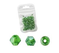 CSFFA Commercio all'ingrosso 1000 pezzi Big Bag Colorate 4 mm Perline di Cristallo Bicono Perline di Vetro Perline Distanziali Sciolte Braccialetto Gioielli Accessori for la Creazione(Green ab_4mm 100