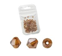 CSFFA Commercio all'ingrosso 1000 pezzi Big Bag Colorate 4 mm Perline di Cristallo Bicono Perline di Vetro Perline Distanziali Sciolte Braccialetto Gioielli Accessori for la Creazione(Amber ab_4mm 100