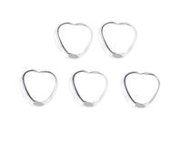CSFFA Distanziatore Sciolto in Argento Sterling 925 a Forma di Quadrifoglio, Fiore, Stella, Cuore, Perline argentate for Bracciale, Collana, creazione di Gioielli Fai da Te(Heart-5pcs)
